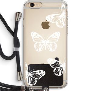 White butterfly: iPhone 6 PLUS / 6S PLUS Transparant Hoesje met koord