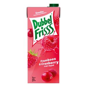 Fruitdrank DubbelFrisss framboos zwarte bes pak 1500ml