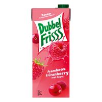 Fruitdrank DubbelFrisss framboos zwarte bes pak 1500ml - thumbnail