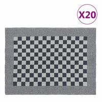 vidaXL Keukendoeken 20 st 50x70 cm katoen zwart en wit