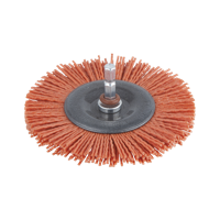 Wolfcraft Nylon-draadborstel | Rood | 6-kant schacht | Ø100mm | 1 stuk - 1502000