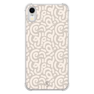 iPhone XR shockproof hoesje - Ivory abstraction