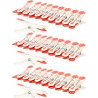 Concorde wasknijpers - 30x - rood - kunststof - 8 cm - Knijpers