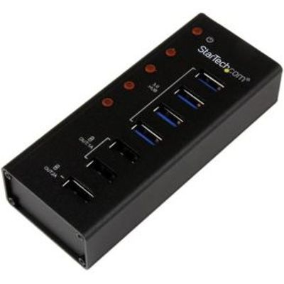StarTech.com 4-poorts gevoede USB 3.0 hub met 3 USB-laadpoorten (2 x 1 A & 1 x 2 A) StarTech.com 4-poorts gevoede USB 3.0 hub met 3 USB-laadpoorten (2 x 1 A & 1 x 2 A)