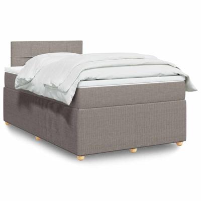 Boxspring met matras stof taupe 120x190 cm