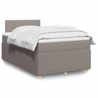 Boxspring met matras stof taupe 120x190 cm
