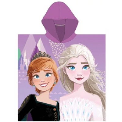 Frozen poncho Anna & Elsa 55 x 110 cm paars