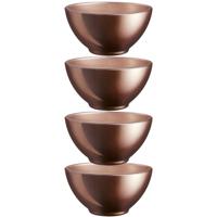 Kommetjes/schaaltjes voor dessert/ontbijt - 4x - Glas - D13 x 6 cm - Chocolade bruin