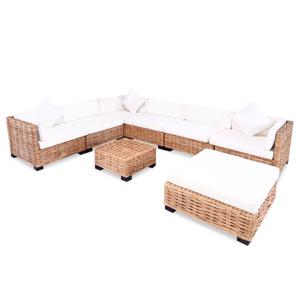 Loungeset natuurlijk rattan 27-delig SKU: V244623