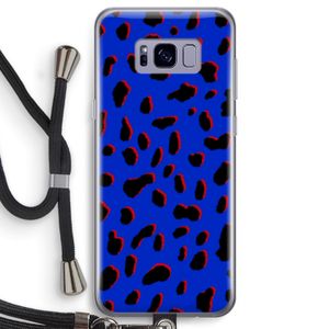 Blue Leopard: Samsung Galaxy S8 Transparant Hoesje met koord