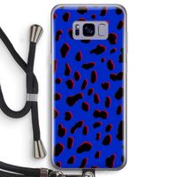 Blue Leopard: Samsung Galaxy S8 Transparant Hoesje met koord