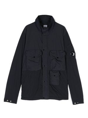 C.P. Company Kids veste à patch logo - Bleu