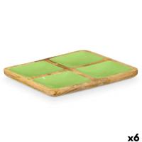 Dienblad met Vakjes Gift Decor MALI-991 G MALI-991 G Groen 31 x 3 x 3 cm (6 Stuks)