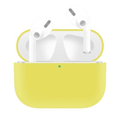 Voor AirPods Pro effen kleur silicone oortelefoon beschermhoes (geel)