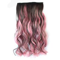 Eendelige naadloze Hair Extension stuk kleur verloop grote golf lang Curling Clip Type haarstukje