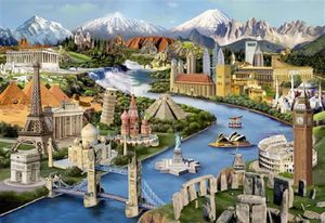 Wooden City 2in1 Houten Legpuzzel World Landmarks