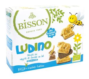 Ludino koekjes met melkchocolade 4 zakjes bio