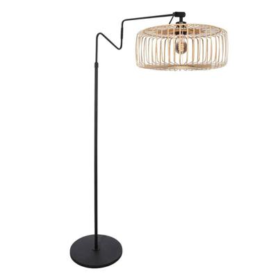 Steinhauer VloerlampLindstrom zwart met bamboe - 4155ZW