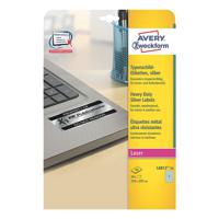 Avery-Zweckform L6013-20 Etiketten voor typeplaatjes 210 x 297 mm Polyester folie Zilver 20 stuk(s) Permanent hechtend Laser (zwart/wit), Kopiëren (zwart/wit), - thumbnail