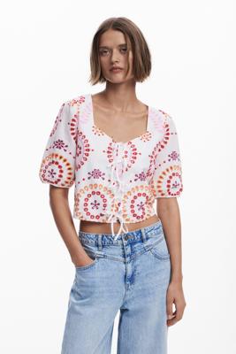 Printed Boho tie blouse - MATERIAL FINISHES - S