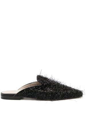Fabiana Filippi mules texturées à bout ouvert - Noir