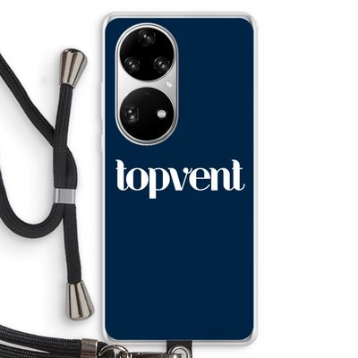 Topvent Navy: Huawei P50 Pro Transparant Hoesje met koord