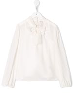 Dolce & Gabbana Kids blouse à col lavallière - Blanc