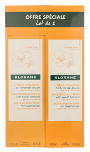 Klorane Hair Removal Cream With Sweet Almond Duo Set 300 ml Scheren en ontharen