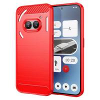 Nothing Phone (2a) Geborsteld TPU Hoesje - Koolstofvezel - Rood - thumbnail