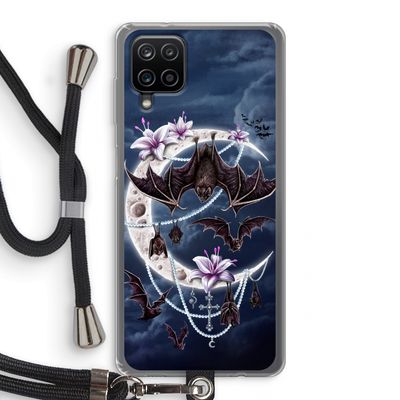 Vleermuizen Maan: Samsung Galaxy A12 Transparant Hoesje met koord