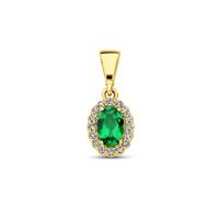 14K Geelgouden Hanger met Mei Geboortesteen Zirkonia - 16mm