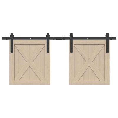 VidaXL Ophangset voor schuifdeur 122 cm koolstofstaal