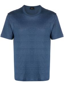 Brioni t-shirt en lin à manches courtes - Bleu