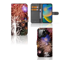 iPhone 14 Pro Wallet Case met Pasjes Vuurwerk - thumbnail