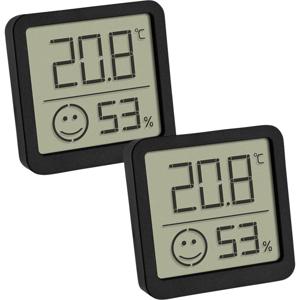 TFA Dostmann 2er Set digitales Thermo-Hygrometer mit Komfortzone Thermo- en hygrometer Zwart