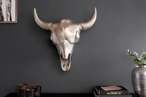 Elegante stierenkop MATADOR 56cm zilveren schedel wanddecoratie - 39880