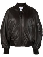 The Attico veste bomber en cuir - Marron