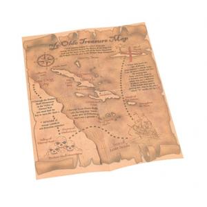 Piraten schatkaart - 22 x 30 cm - verkleedaccessoires piraat