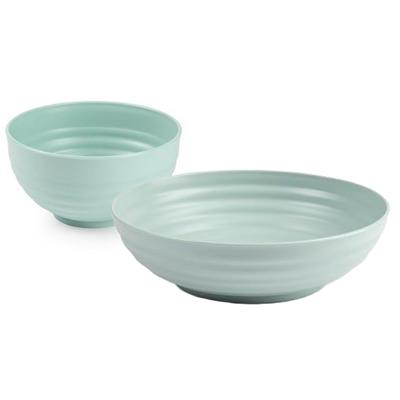 Plasticforte onbreekbaar servies kommetjes - groen - kunststof - 13 x 7 cm en 19 x 5 cm