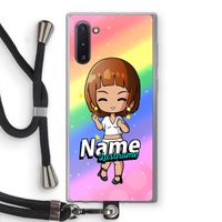 Chibi Maker vrouw: Samsung Galaxy Note 10 Transparant Hoesje met koord