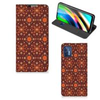 Motorola Moto G9 Plus | Hoesje met Magneet | Batik Brown