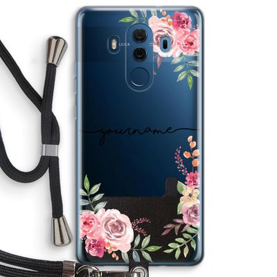 Rozen: Huawei Mate 10 Pro Transparant Hoesje met koord