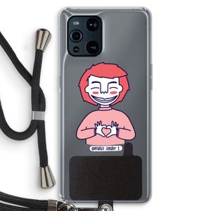 Hartje: Oppo Find X3 Pro Transparant Hoesje met koord