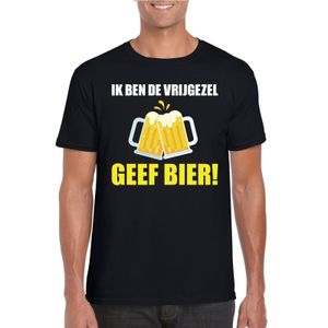 Ik ben de vrijgezel geef bier t-shirt zwart heren