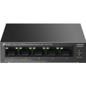 TP-Link LiteWave LS105P Unmanaged Fast Ethernet (10/100) Power over Ethernet (PoE) Zwart