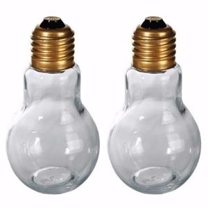Zout/peper strooier dispenser - 2x - gloeilamp vorm - 11 cm - glas - keukendecoratie