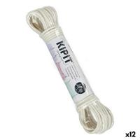Waslijn Kipit Wit PVC 10 m 18 x 3 x 4 cm (12 Stuks)