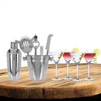 Excellent Houseware cocktails maken set 6-delig met 4x Martini glazen