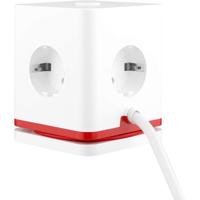 IOIO contactdoos SW1000, 3 stopcontacten en 3 USB-poorten, kubus, wit