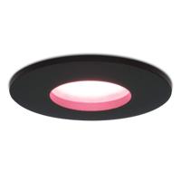 Porto - Smart inbouwspot - IP44 waterdicht - 5,5 Watt 345 Lumen - Wifi + Bluetooth - RGBWW - GU10 - Google Home, Amazon Alexa en Siri - Voor binnen, buiten en badkamer - Zwart